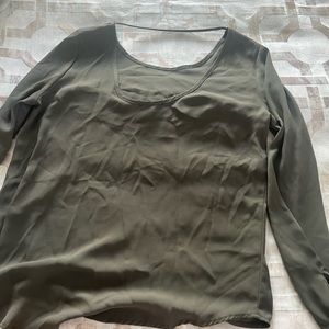 Forest Green U-neck style blouse